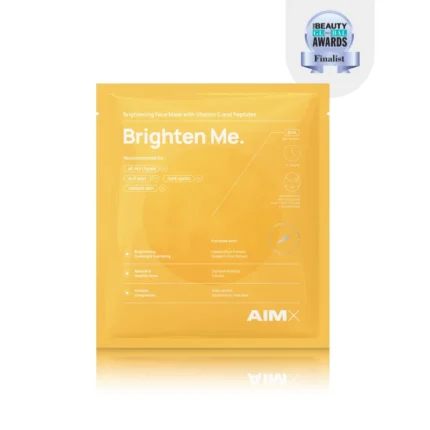 aimx | greito poveikio skaistinanti lakštinė veido kaukė su vitaminu c „brighten me“ 25ml