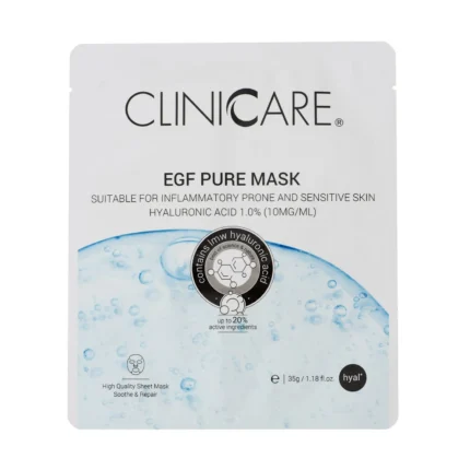 clinicare | egf pure mask priešuždegiminio poveikio kaukė 35g