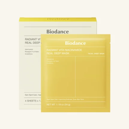 biodance radiant vita niacinamide real deep mask veido kaukė su niacinamidu