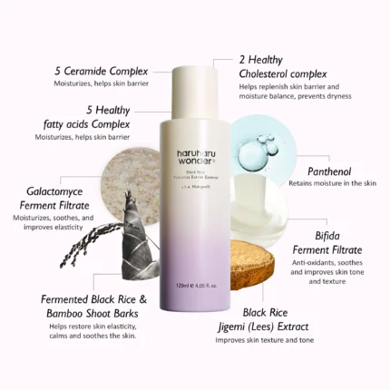 haruharu wonder black rice probiotics barrier essence a.k.a. makgeolli – raminamoji veido esencija – 120 ml