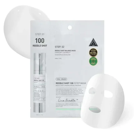 vt cosmetics reedle shot 100 2step mask ampulės ir raminamosios veido kaukės rinkinys