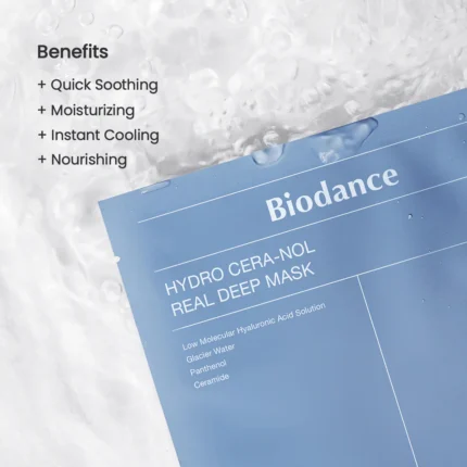 biodance hydro cera nol real deep mask veido kaukė su keramidais